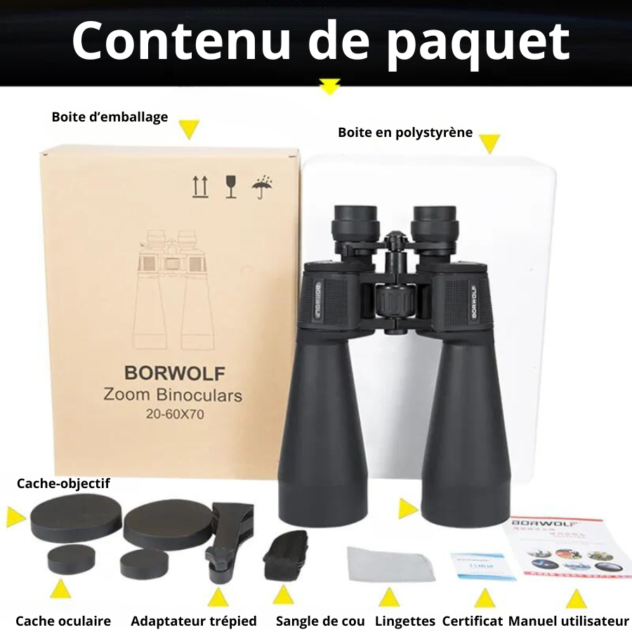 Pack complet Jumelles Astronomie Longue Portée Hubble avec accessoires